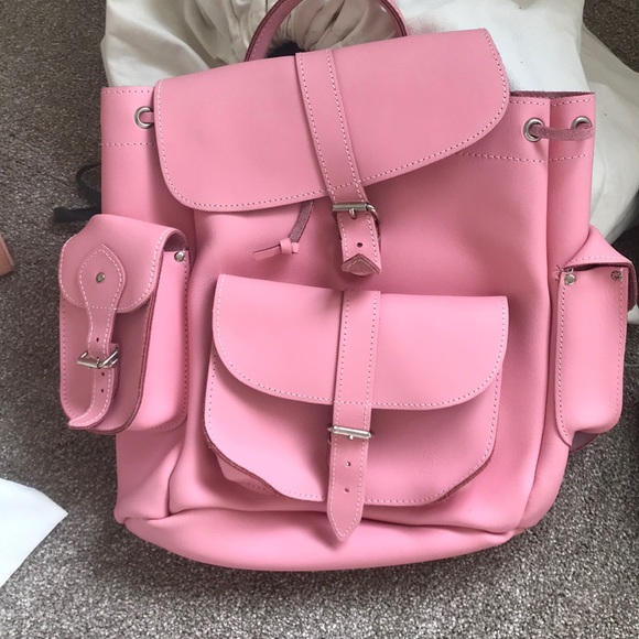 Grafea leather backpack, pink - Picture 7 of 11